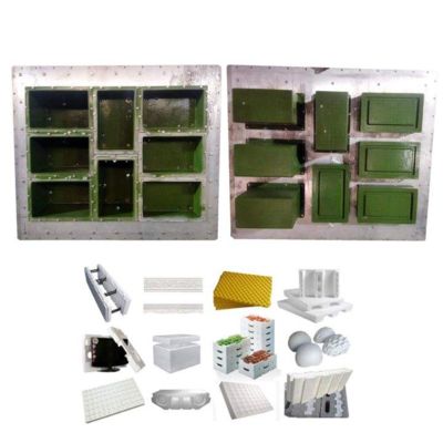 Stampo in alluminio per processo CNC completo per EPS, stampo per scatola in polistirolo espanso, stampo per schiuma EPS